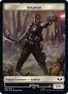 Soldier Sicarian Infiltrator Double Sided Token  3 // 8 (Universes Beyond: Warhammer 40,000)  - Surge Foil | Good Games Adelaide SA