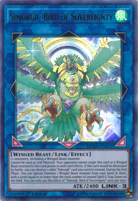 Simorgh, Bird of Sovereignty [DUOV-EN012] Ultra Rare | Good Games Adelaide SA