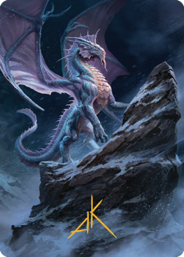 Ancient Silver Dragon Art Card (06) (Gold-Stamped Signature) [Commander Legends: Battle for Baldur's Gate Art Series] | Good Games Adelaide SA