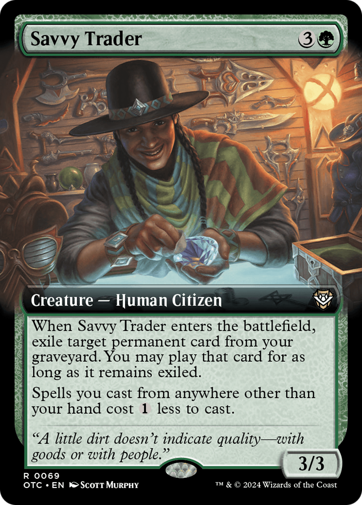 Savvy Trader (Extended Art) [Outlaws of Thunder Junction Commander] | Good Games Adelaide SA