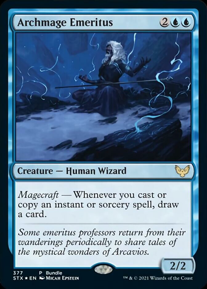 Archmage Emeritus (Bundle) [Strixhaven: School of Mages Promos] | Good Games Adelaide SA