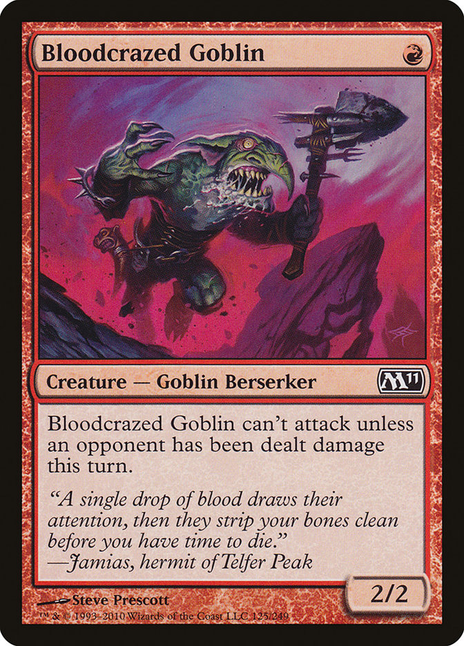 Bloodcrazed Goblin [Magic 2011] | Good Games Adelaide SA