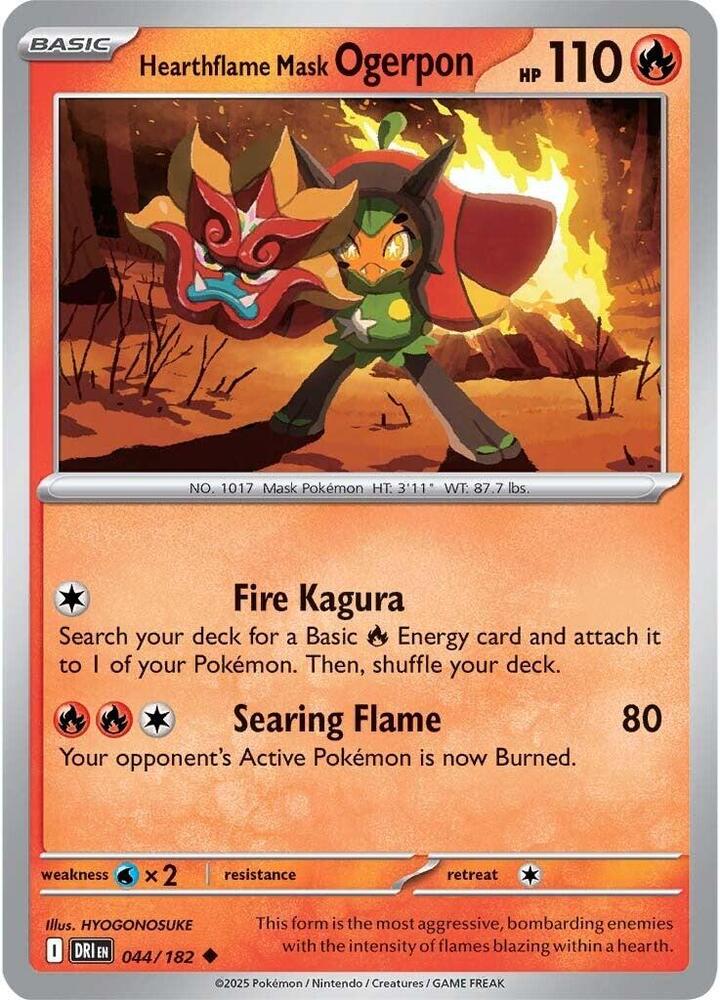 Hearthflame Mask Ogerpon 044/182 (SV10: Destined Rivals)  | Good Games Adelaide SA