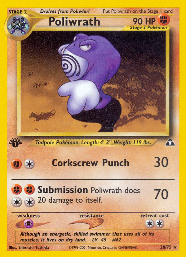 Poliwrath (28/75) [Neo Discovery 1st Edition] | Good Games Adelaide SA