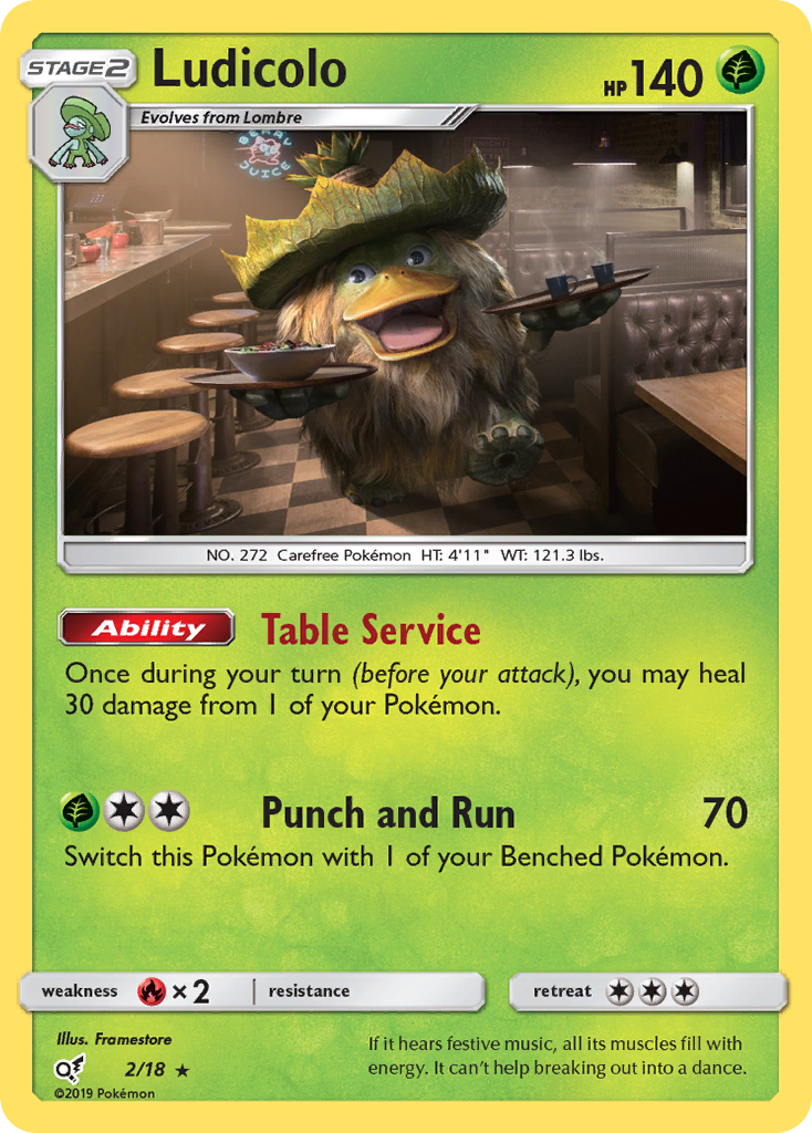 Ludicolo (2/18) [Sun & Moon: Detective Pikachu] | Good Games Adelaide SA