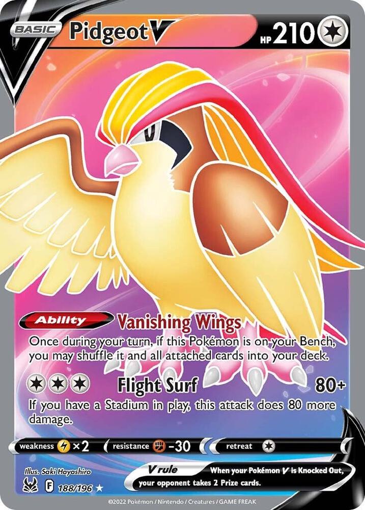 Pidgeot V Full Art 188/196 (SWSH11: Lost Origin)  - Holofoil | Good Games Adelaide SA