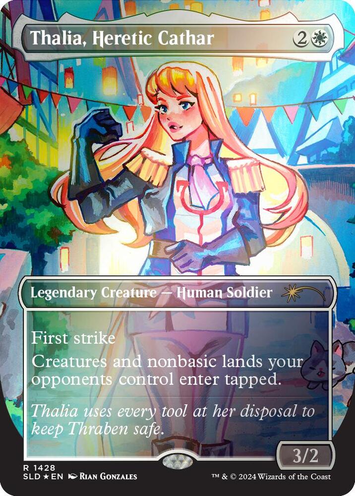 Thalia Heretic Cathar Rainbow Foil 1428 (Secret Lair Drop Series)  - Foil | Good Games Adelaide SA