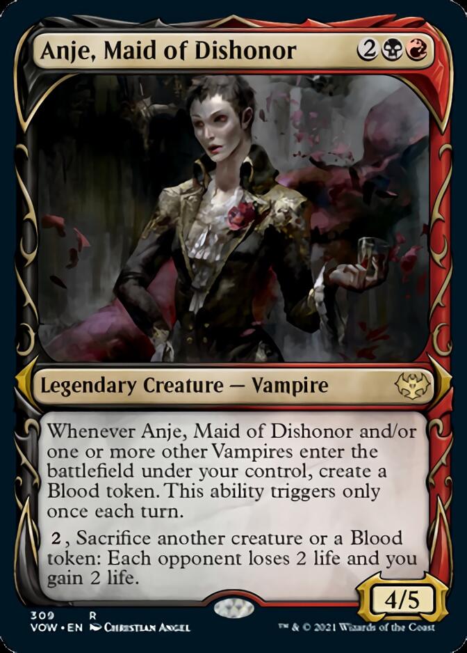 Anje, Maid of Dishonor (Showcase Fang Frame) [Innistrad: Crimson Vow] | Good Games Adelaide SA