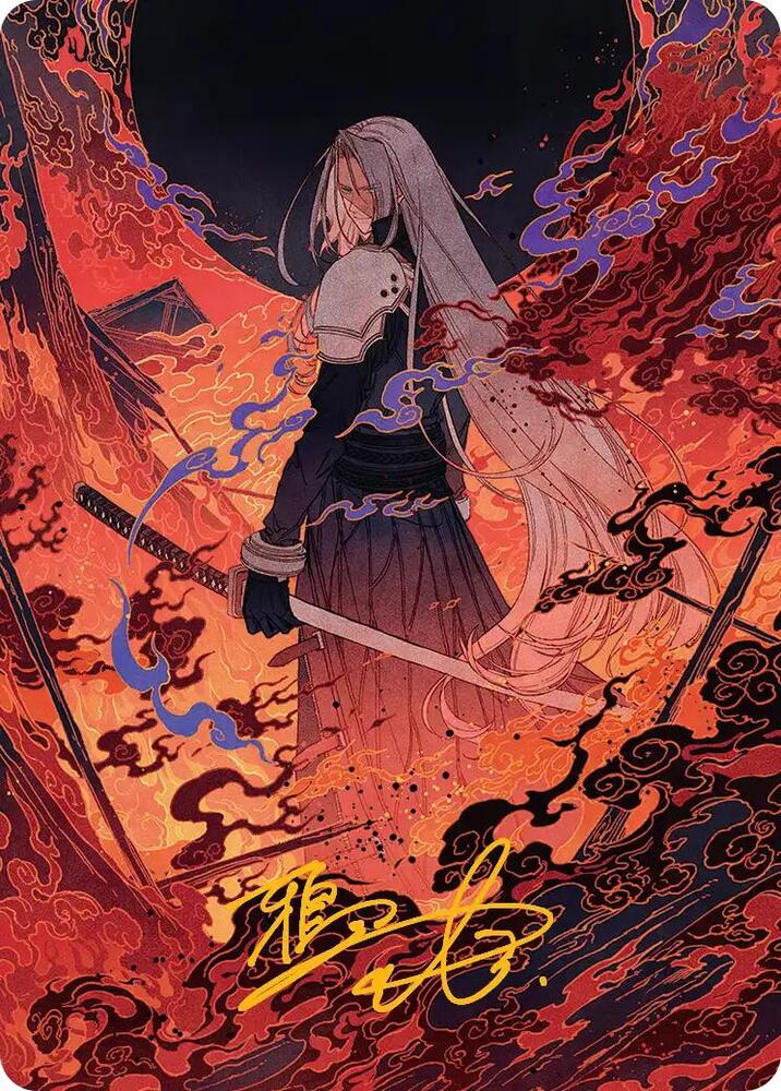 Nibelheim Aflame Art Card Gold Stamped Signature 35 (Art Series: FINAL FANTASY)  | Good Games Adelaide SA