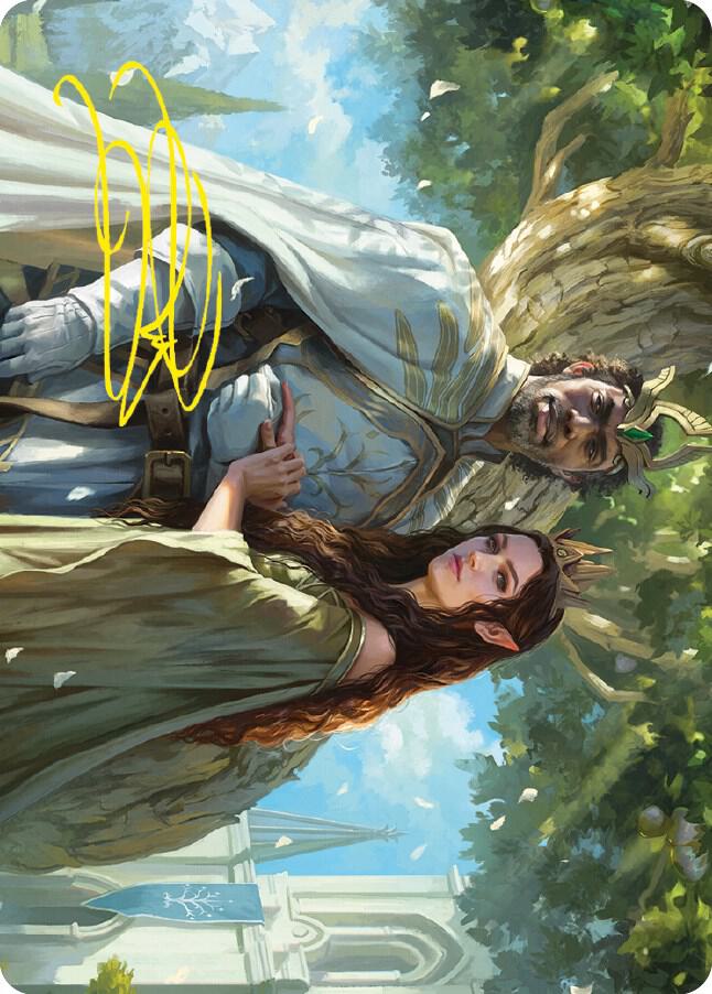 Aragorn and Arwen Wed Art Card Gold Stamped Signature 33 (Art Series: Universes Beyond: The Lord of the Rings: Tales of Middle-earth)  | Good Games Adelaide SA