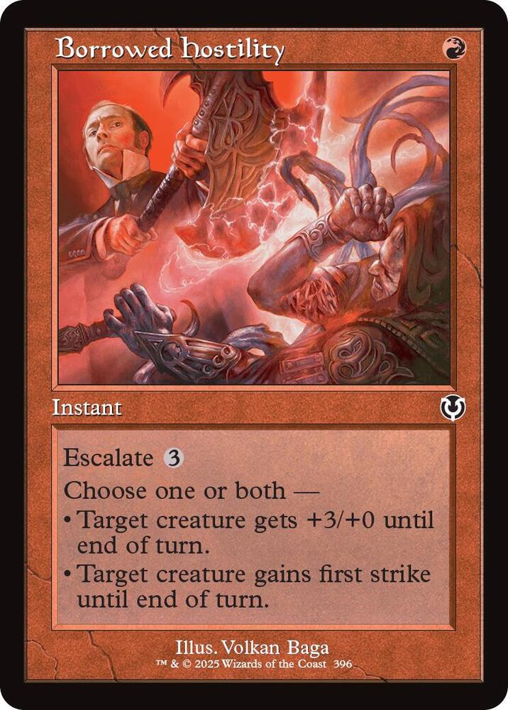 Borrowed Hostility Retro Frame 396 (Innistrad Remastered)  - Retro Foil | Good Games Adelaide SA