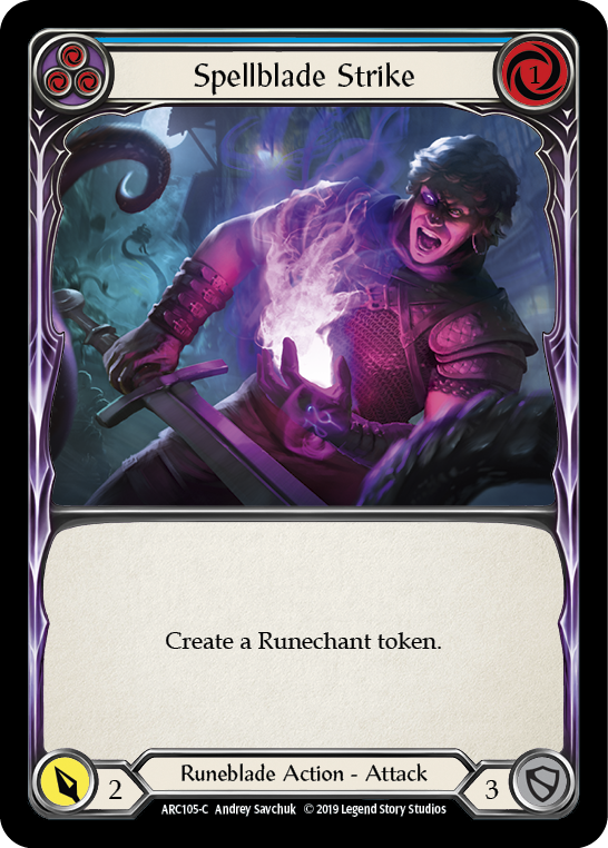 Spellblade Strike (Blue) [ARC105-C] 1st Edition Rainbow Foil | Good Games Adelaide SA
