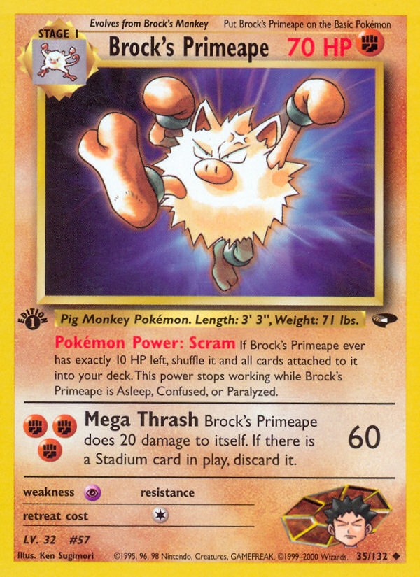 Brock's Primeape (35/132) [Gym Challenge 1st Edition] | Good Games Adelaide SA