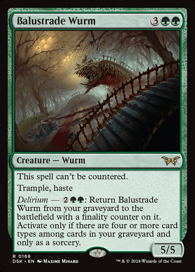 Balustrade Wurm 168 (Duskmourn: House of Horror)  - Foil | Good Games Adelaide SA