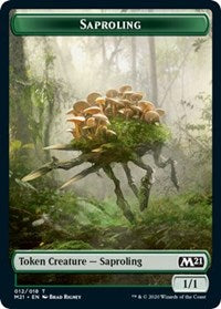 Saproling // Zombie Double-sided Token [Core Set 2021 Tokens] | Good Games Adelaide SA