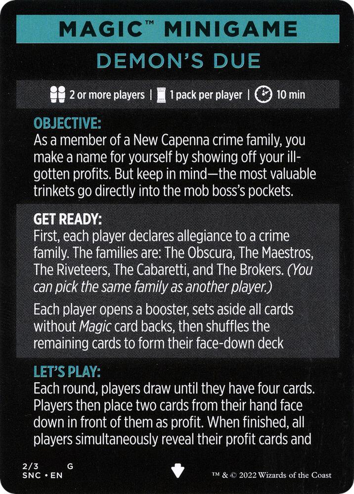 Magic Minigame Demons Due 2 (Streets of New Capenna)  | Good Games Adelaide SA