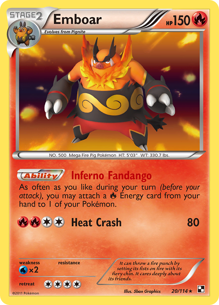 Emboar (20/114) [Black & White: Base Set] | Good Games Adelaide SA