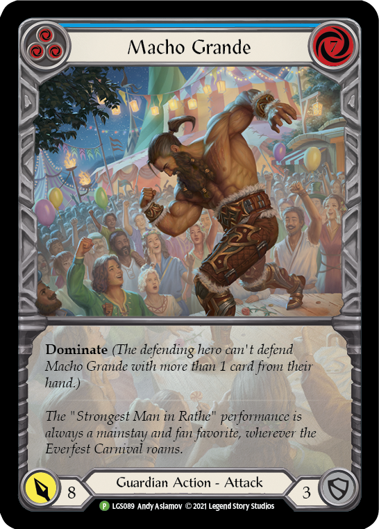 Macho Grande (Blue) [LGS089] (Promo)  Rainbow Foil | Good Games Adelaide SA
