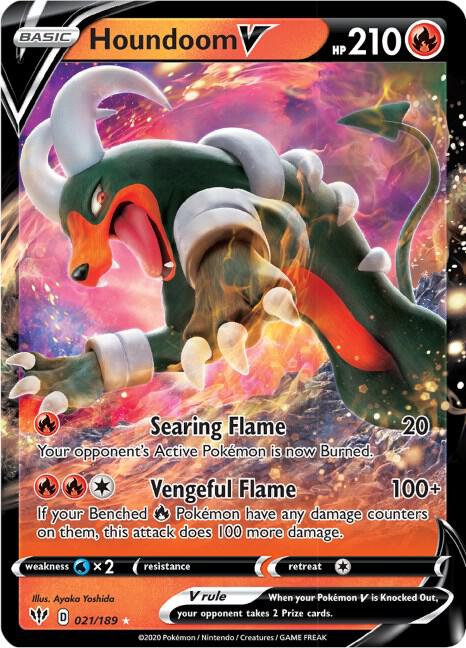 Houndoom V 021/189 (SWSH03: Darkness Ablaze)  - Holofoil | Good Games Adelaide SA