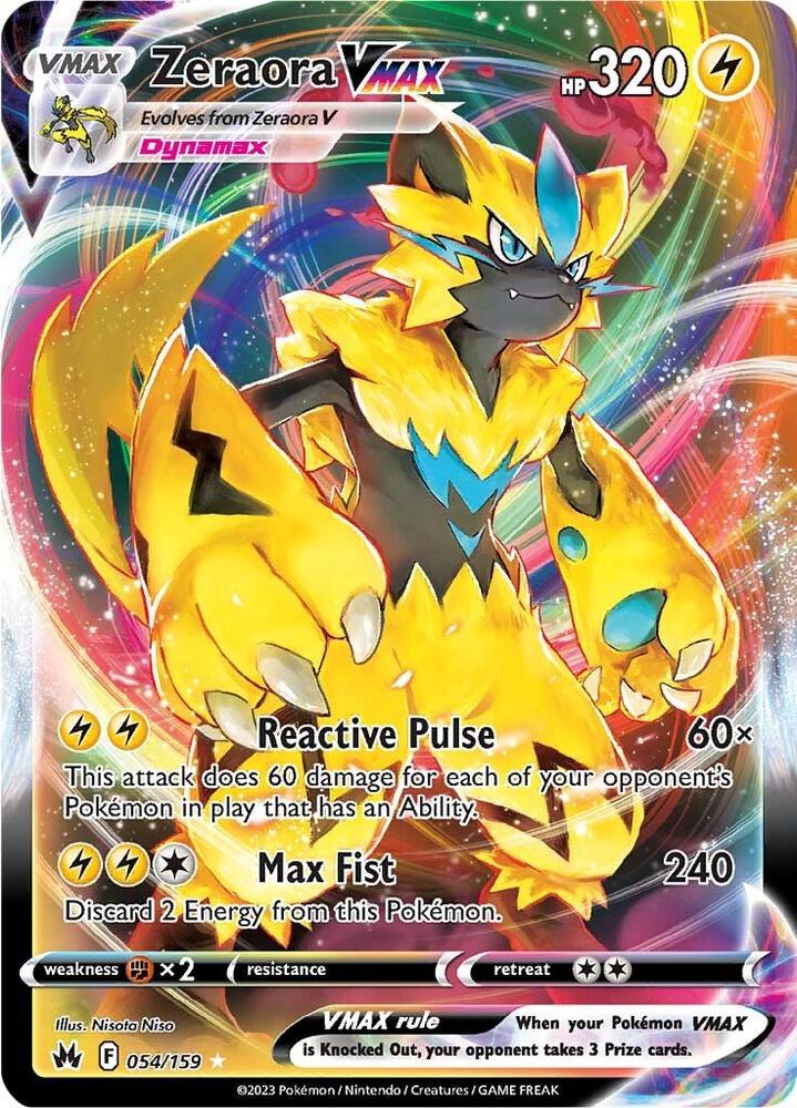 Zeraora VMAX 054/159 (Crown Zenith)  - Holofoil | Good Games Adelaide SA