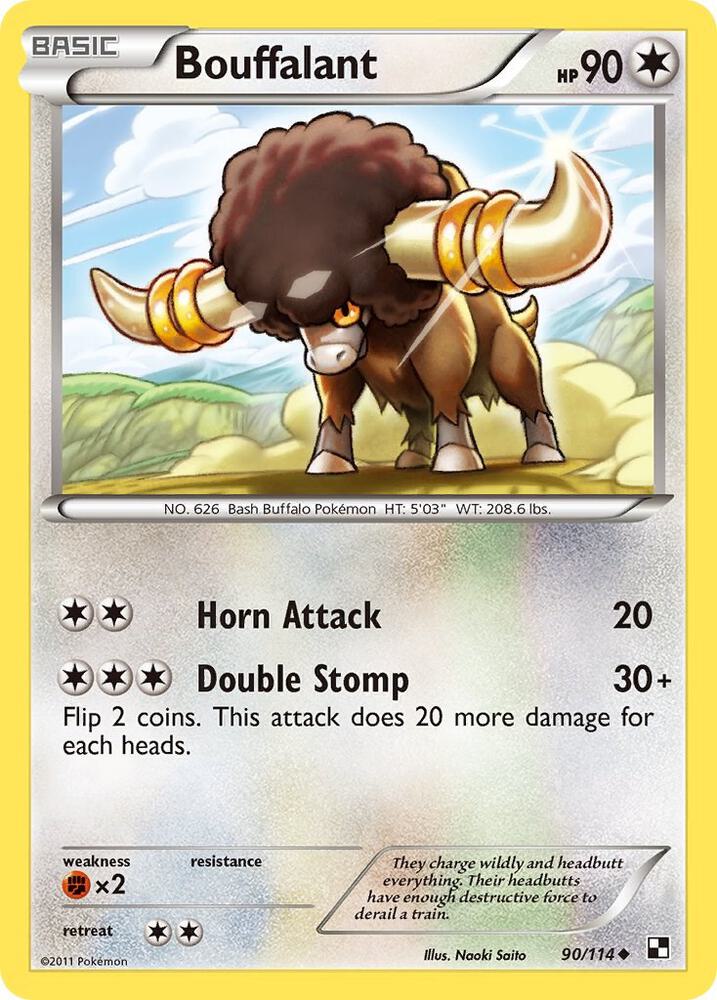 Bouffalant 90/114 (Black and White)  - Reverse Holofoil | Good Games Adelaide SA
