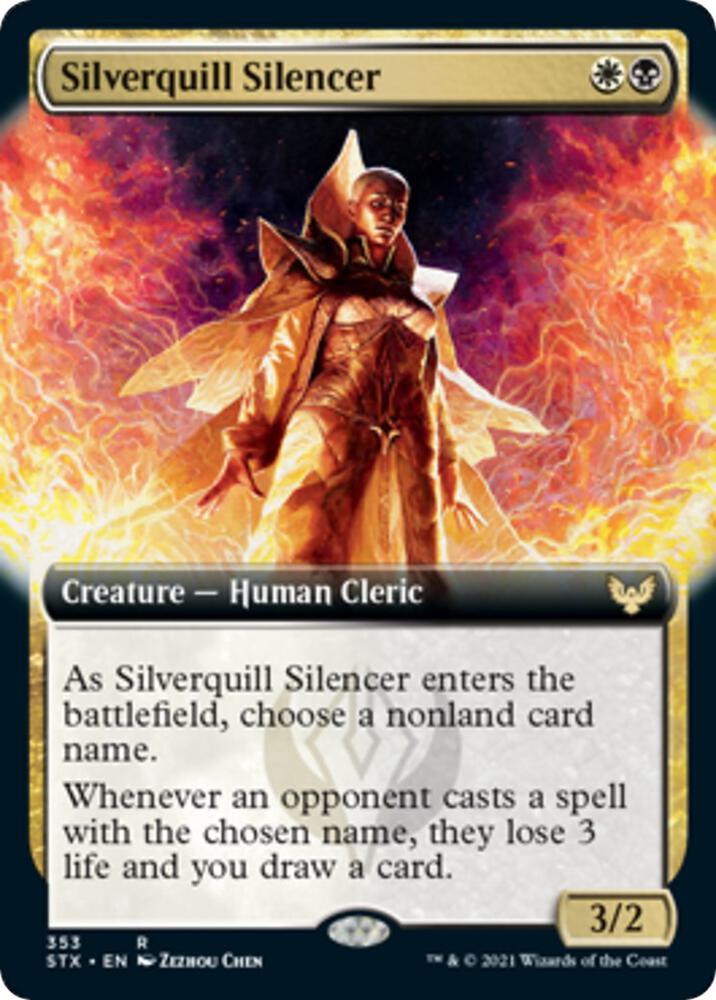 Silverquill Silencer Extended Art 353 (Strixhaven: School of Mages)  - Foil | Good Games Adelaide SA
