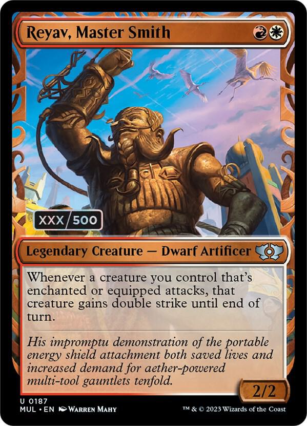 Reyav, Master Smith Serialized 187 (March of the Machine: Multiverse Legends)  - Double Rainbow Foil | Good Games Adelaide SA