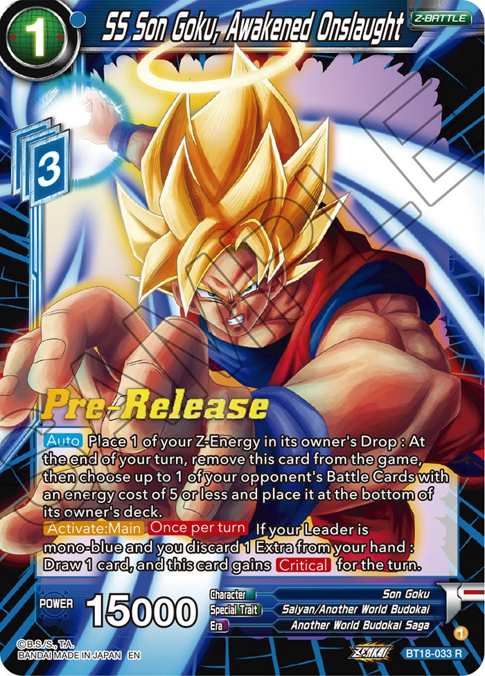 SS Son Goku, Awakened Onslaught (BT18-033) [Dawn of the Z-Legends Prerelease Promos] | Good Games Adelaide SA