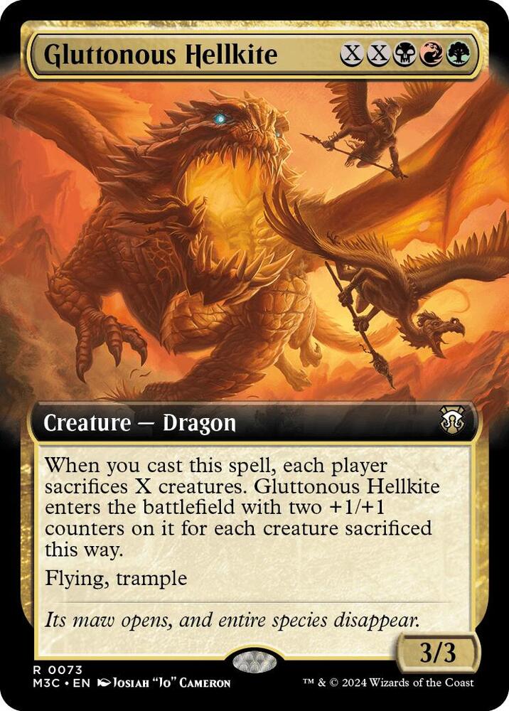 Gluttonous Hellkite 73/411 (Commander: Modern Horizons 3)  - Extended Art Ripple Foil | Good Games Adelaide SA