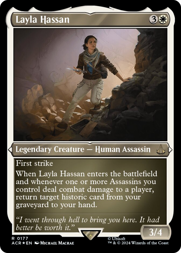 Layla Hassan (Foil Etched) [Assassin's Creed] | Good Games Adelaide SA