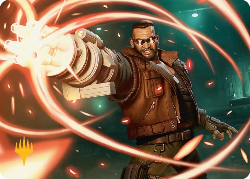 Barret Wallace Art Card Gold Stamped Planeswalker Symbol 8 (Art Series: FINAL FANTASY)  | Good Games Adelaide SA
