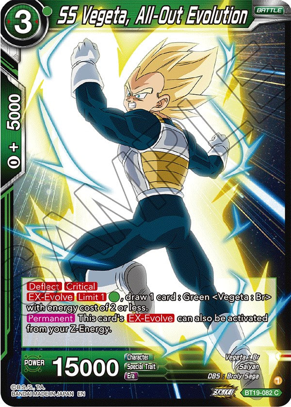 SS Vegeta, All-Out Evolution (BT19-082) [Fighter's Ambition] | Good Games Adelaide SA