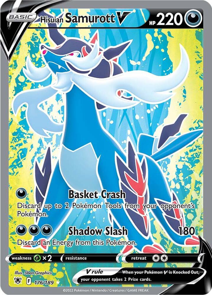 Hisuian Samurott V Full Art 176/189 (SWSH10: Astral Radiance)  - Holofoil | Good Games Adelaide SA