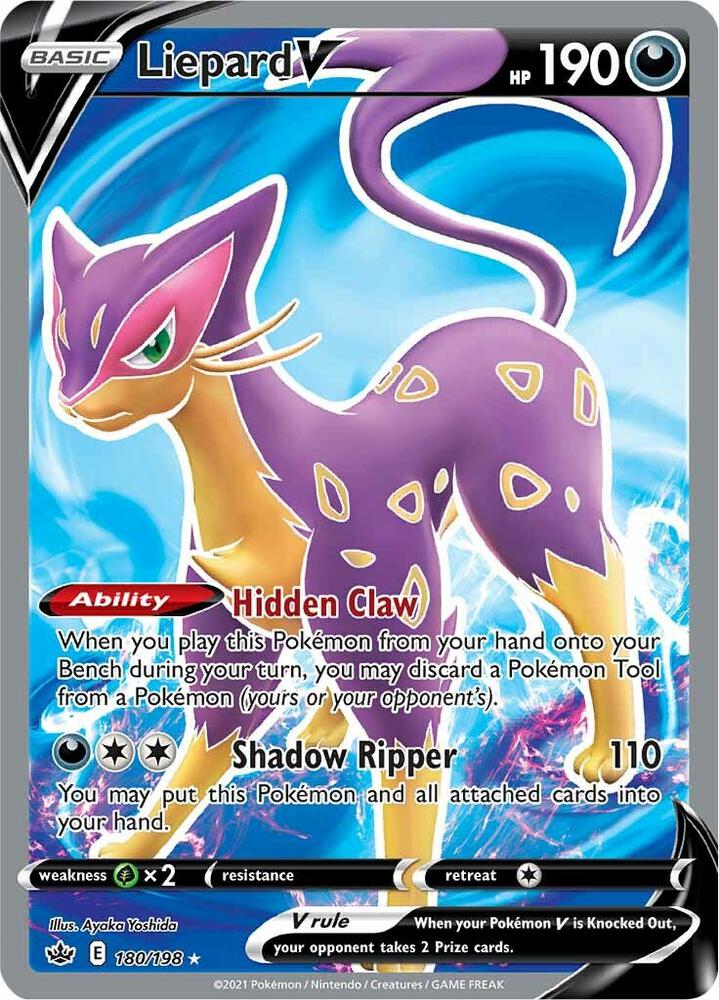 Liepard V Full Art 180/198 (SWSH06: Chilling Reign)  - Holofoil | Good Games Adelaide SA