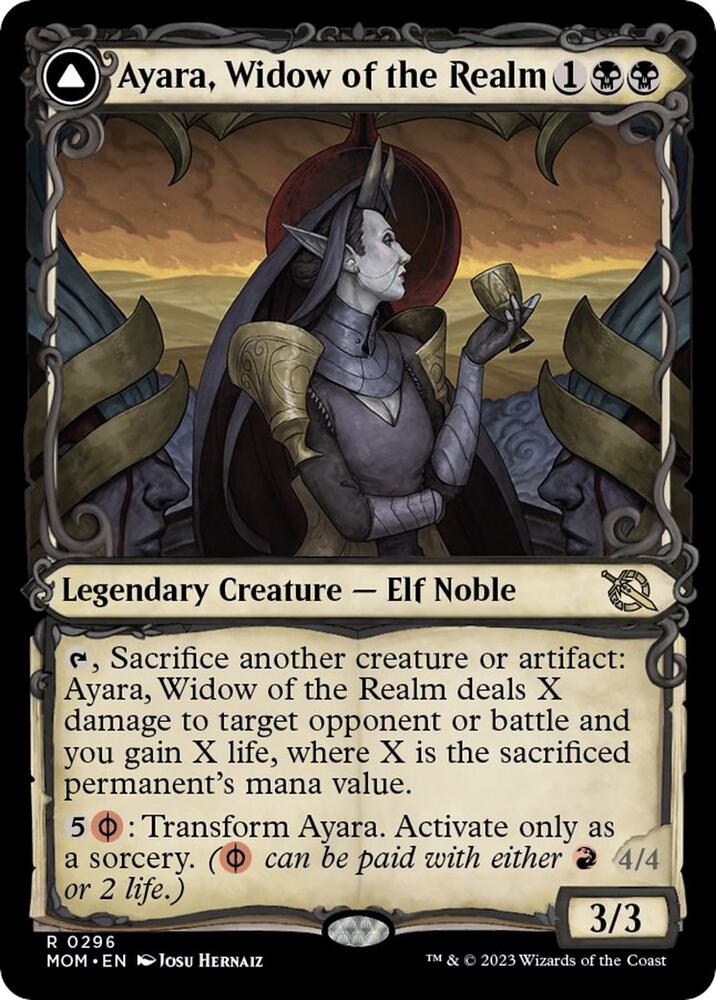 Ayara, Widow of the Realm // Ayara, Furnace Queen 296 (March of the Machine)  - Showcase | Good Games Adelaide SA