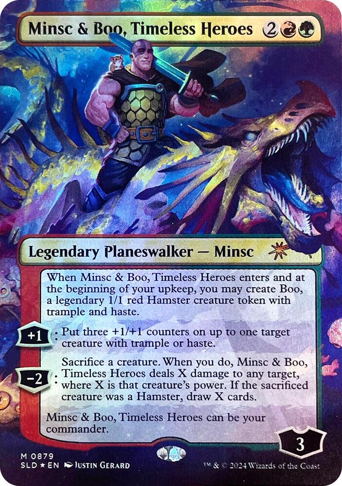 Minsc and Boo Timeless Heroes Rainbow Foil 879 (Secret Lair Drop Series)  - Foil | Good Games Adelaide SA
