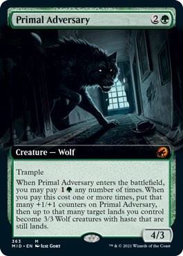 Primal Adversary Extended Art 363 (Innistrad: Midnight Hunt)  - Foil | Good Games Adelaide SA