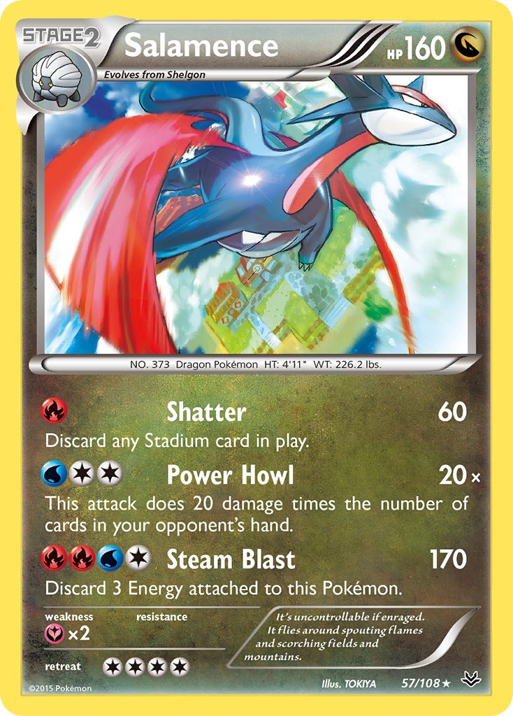 Salamence (57/108) (Theme Deck Exclusive) [XY: Roaring Skies] | Good Games Adelaide SA