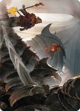 Mass Production Art Card Gold Stamped Planeswalker Symbol 1 (Art Series: The Brothers' War)  | Good Games Adelaide SA