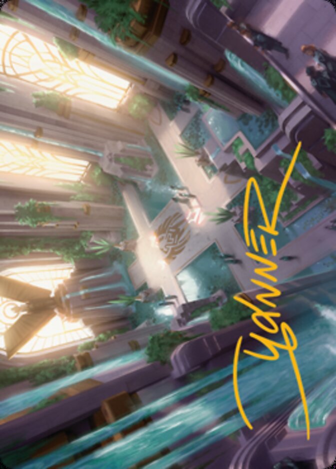 Spara's Headquarters Art Card (Gold-Stamped Signature) [Streets of New Capenna Art Series] | Good Games Adelaide SA