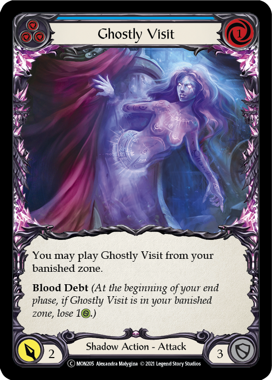 Ghostly Visit (Blue) [U-MON205-RF] Unlimited Rainbow Foil | Good Games Adelaide SA
