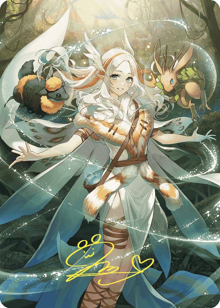 Greater Auramancy Anime Art Card Gold Stamped Signature 76 (Art Series: Wilds of Eldraine)  | Good Games Adelaide SA