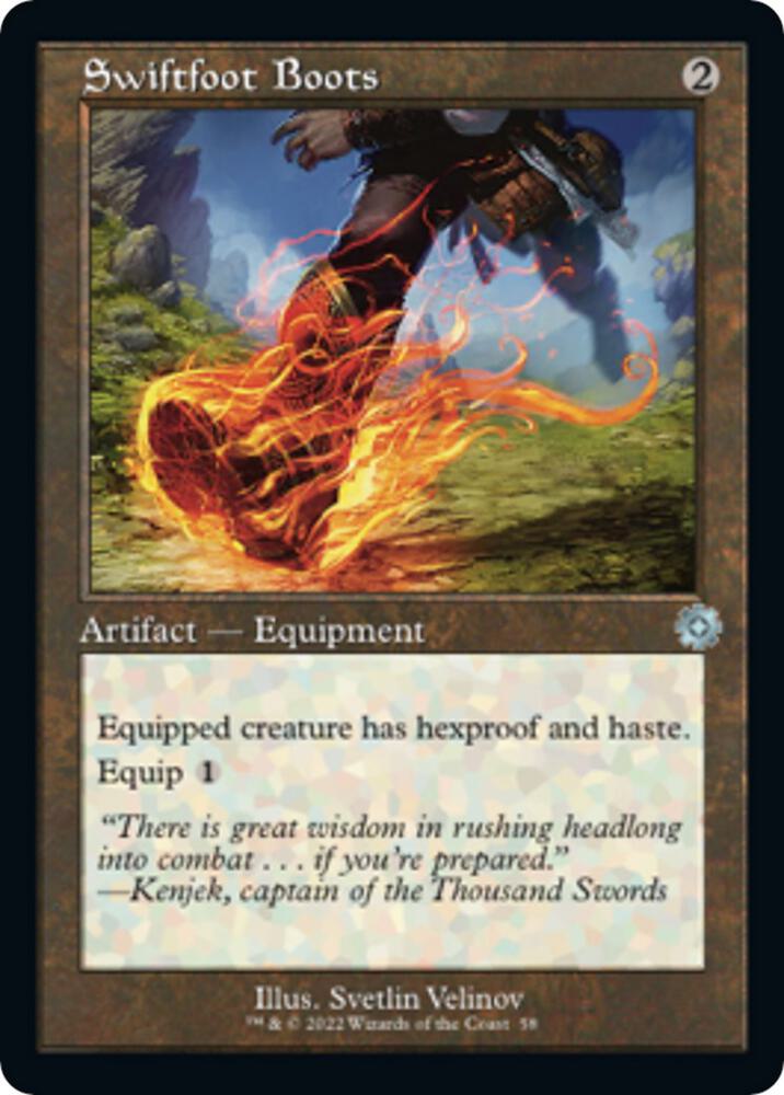Swiftfoot Boots 58/63 (The Brothers' War: Retro Frame Artifacts)  - Foil | Good Games Adelaide SA