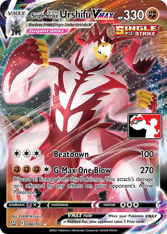 Single Strike Urshifu VMAX Series 1/2 086/163 (Prize Pack Series Cards)  - Holofoil | Good Games Adelaide SA