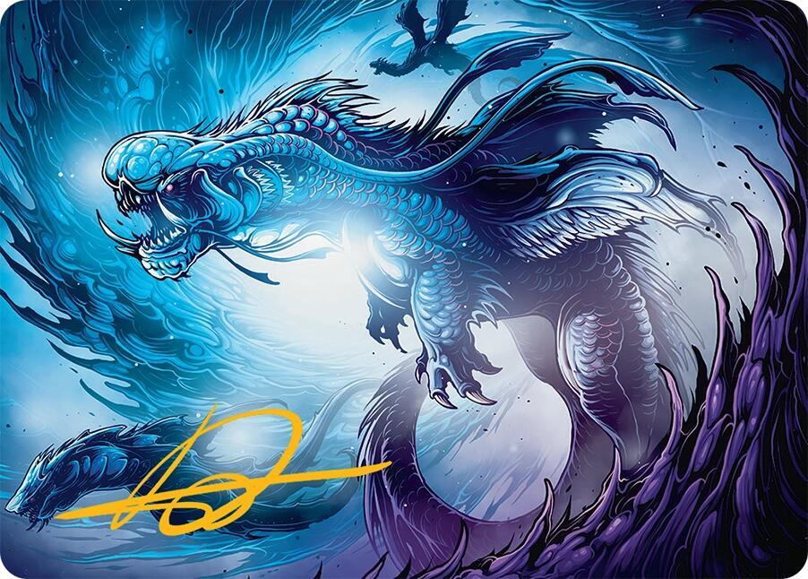 Roiling Dragonstorm Art Card 33 54 Gold Stamped Signature 33 (Art Series: Tarkir: Dragonstorm)  | Good Games Adelaide SA