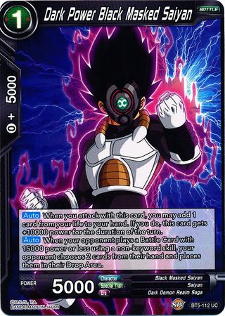 Dark Power Black Masked Saiyan (BT5-112) [Miraculous Revival] | Good Games Adelaide SA