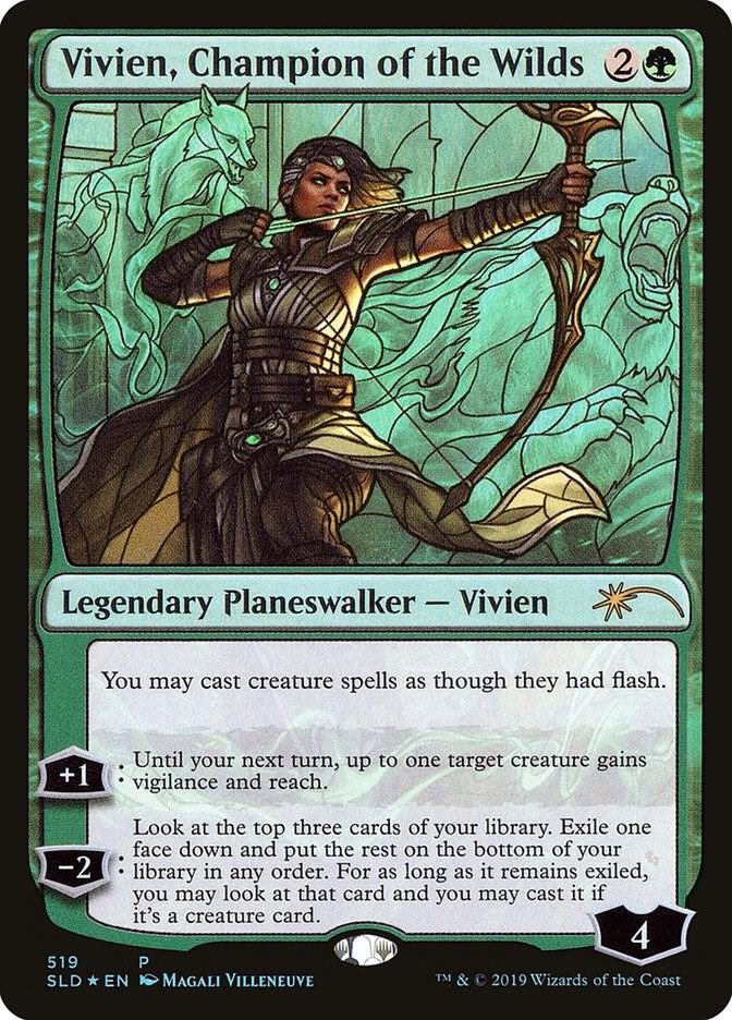 Vivien Champion of the Wilds Stained Glass 519 (Secret Lair Drop Series)  - Foil | Good Games Adelaide SA
