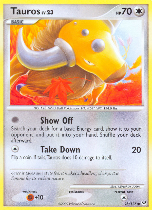 Tauros (98/127) [Platinum: Base Set] | Good Games Adelaide SA