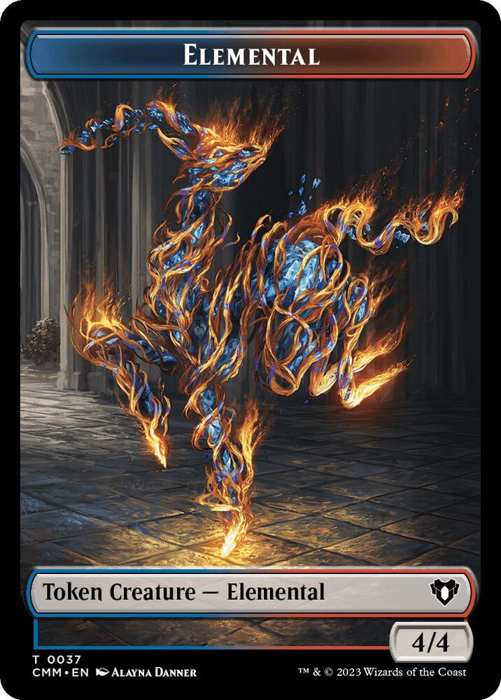Elemental 0037 Human Soldier Double Sided Token 37 // 6 (Commander Masters)  - Foil | Good Games Adelaide SA