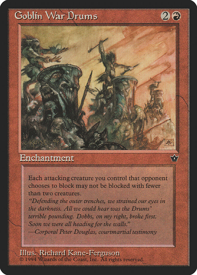 Goblin War Drums (Richard Kane Ferguson) [Fallen Empires] | Good Games Adelaide SA